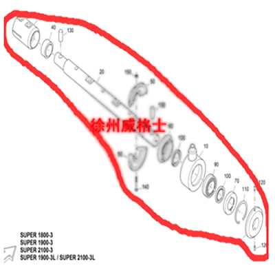 S1900-3摊铺机1110主机螺旋轴总成2190764