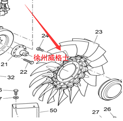 摊铺机发动机风扇零件号 2036951