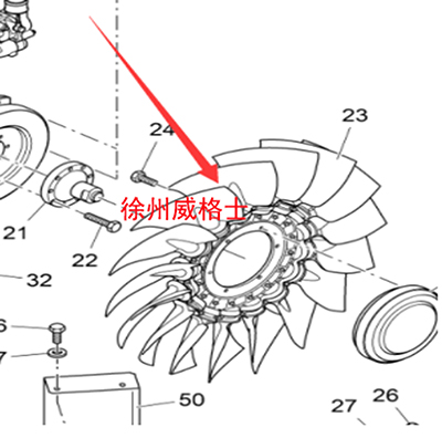 摊铺机发动机风扇零件号 2036951 摊铺机发动机风扇零件号 2036951